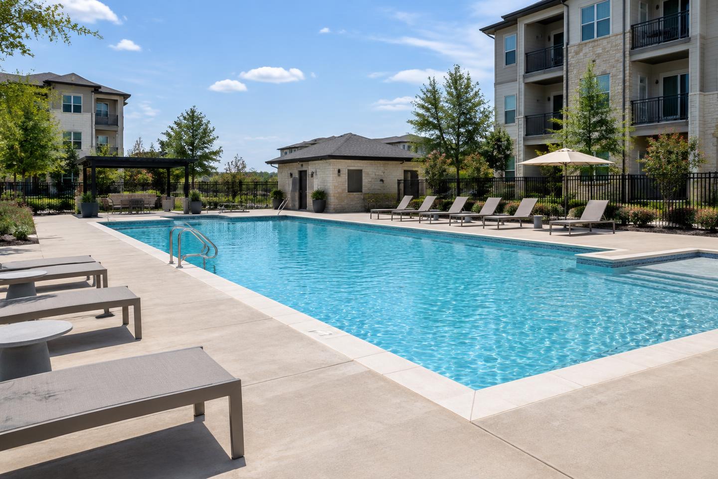 Illustrative apartment community swimming pool